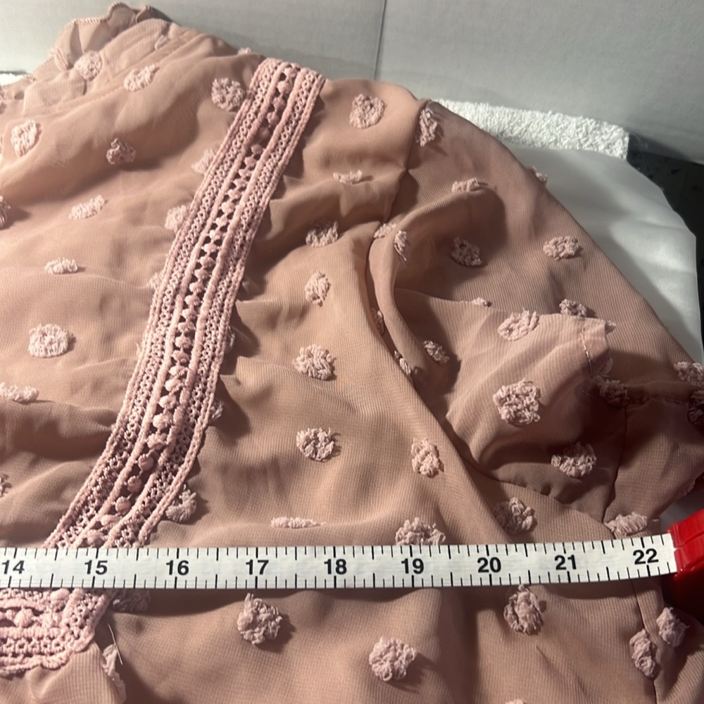 Dusty Rose Pink Women’s Blouse‎ Size 2XL Short Sleeve 100% Polyester - Picture 4 of 5